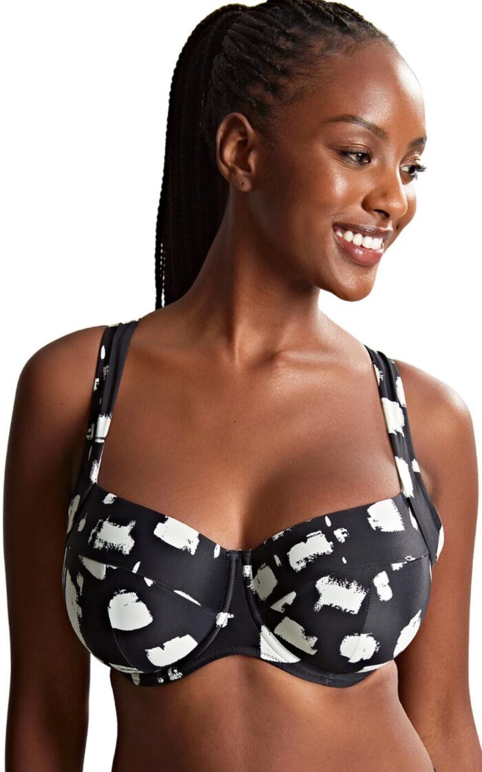Panache Olivia Full Cup Bikini Top - Black Sand Print - 30F