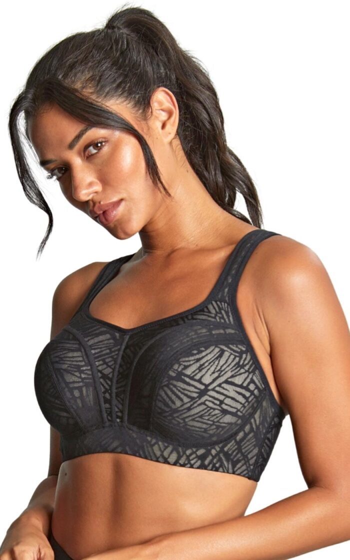 Panache Power Underwired Sports Bra - Black/Chalk - 32DD