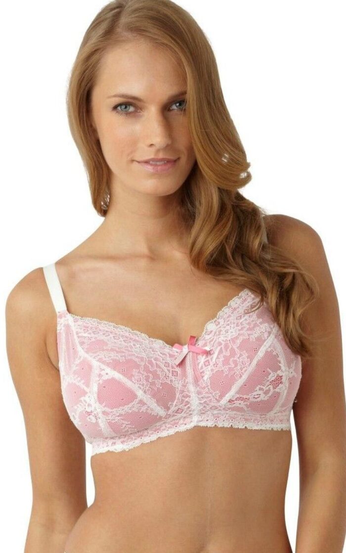 Panache Sophie Support Bra - Ivory/Pink - 32D