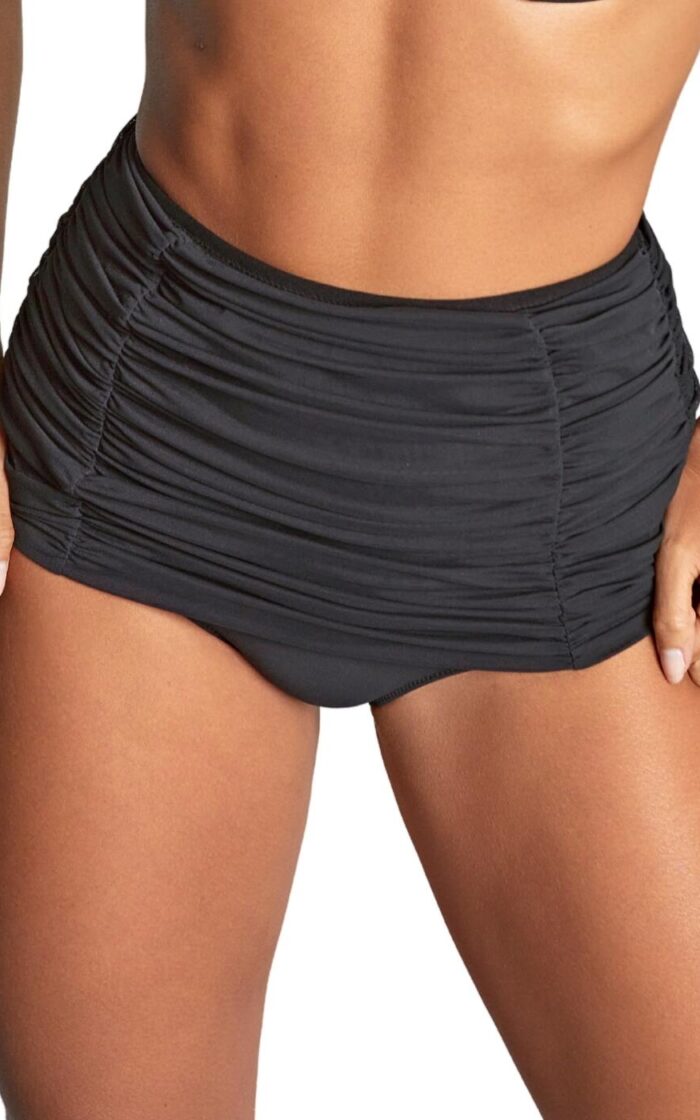 Panache Tulle High Waist Bikini Brief - Black - XS - 8