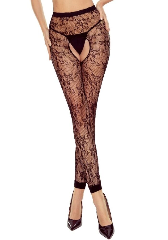 Passion Floral Lace Footless Tights