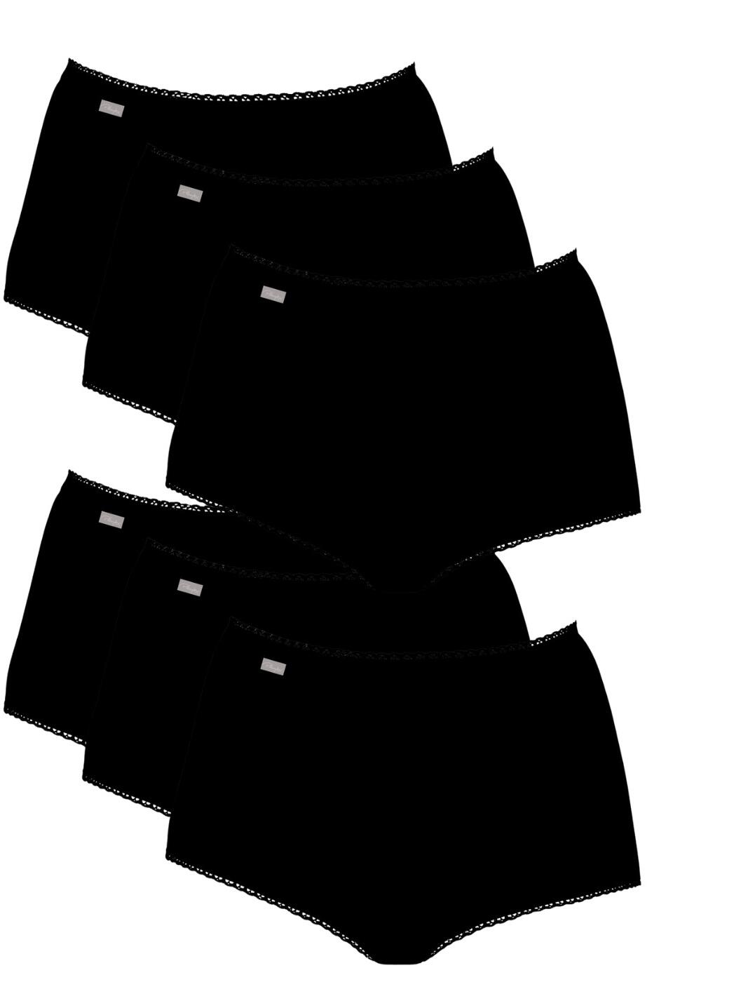 Playtex Pure Cotton Maxi Stretch Brief 6 Pack - Black - 7XL - 28