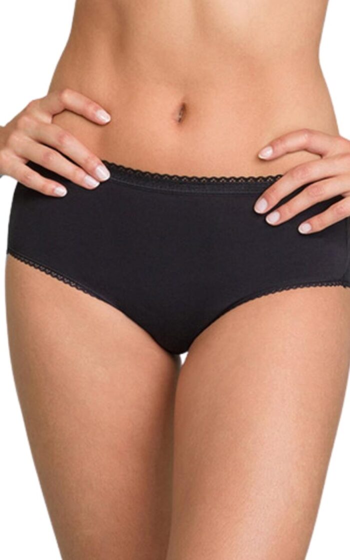 Playtex Stretch Cotton Midi Brief 3 Pack - Black - S - 10