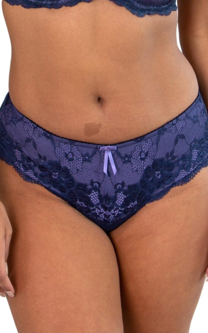 Pour Moi Amour Shorty Brief - Navy/Lavender - 3XL - 20