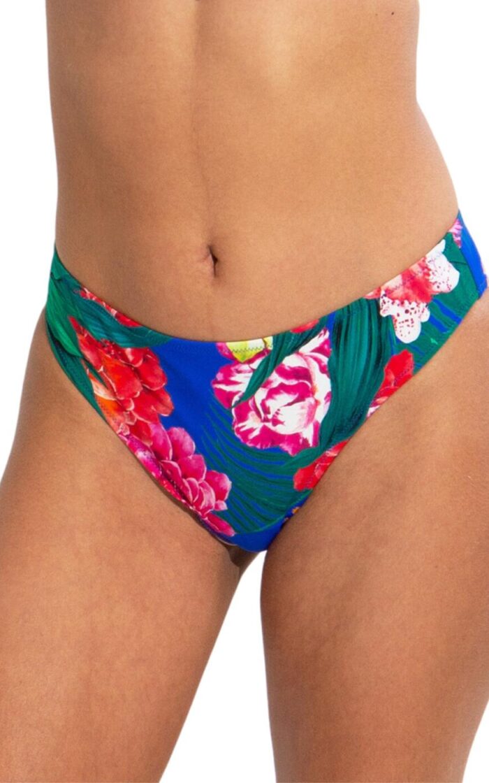 Pour Moi Antigua Bikini Brief - Blue Floral - 2XL - 18