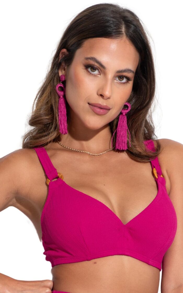 Pour Moi Cali Hidden Wire Bikini Top - Pink - 32D