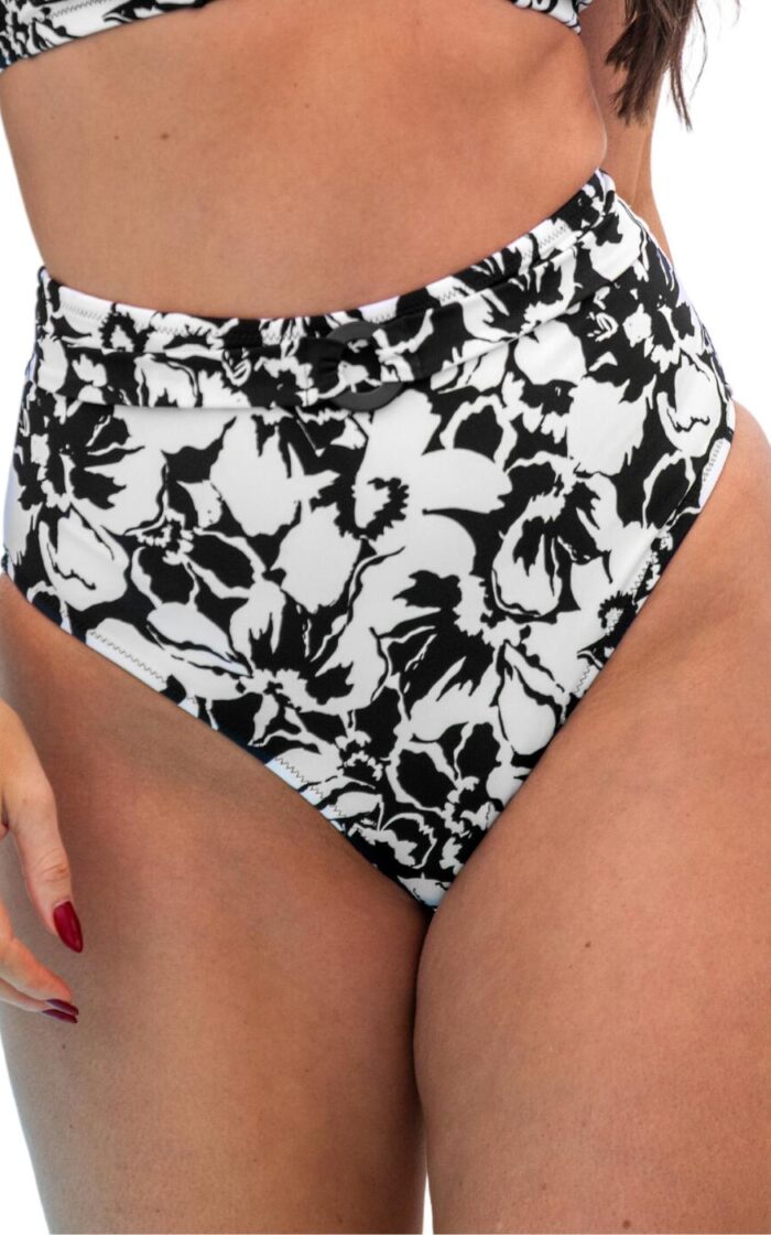 Pour Moi Cali Recycled Tummy Control Bikini Brief - Black/White - S - 10