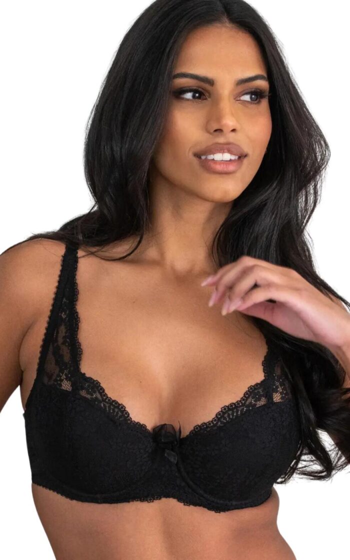 Pour Moi Flora Lightly Padded Underwired Bra - Black - 34E