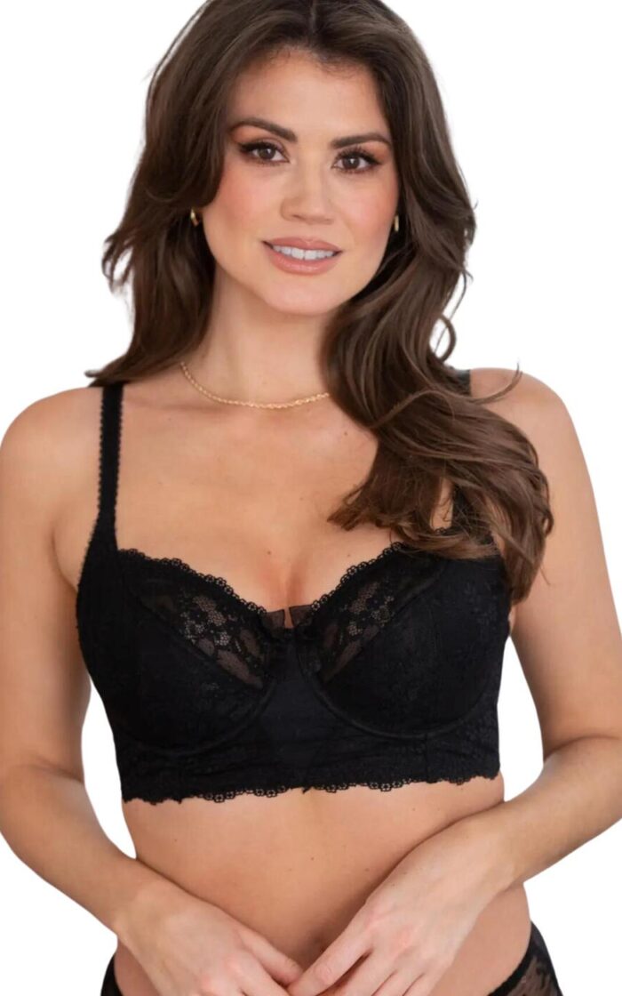 Pour Moi Flora Longline Underwired Bra - Black - 32C