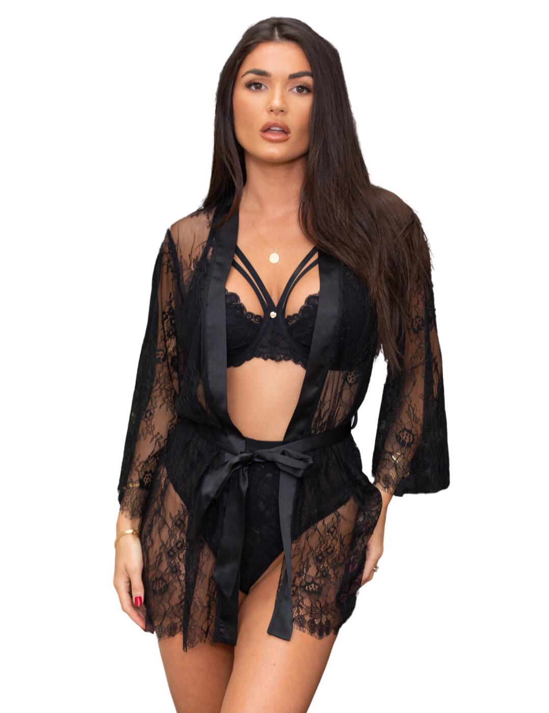 Pour Moi For Your Eyes Only Lace Gown - Black