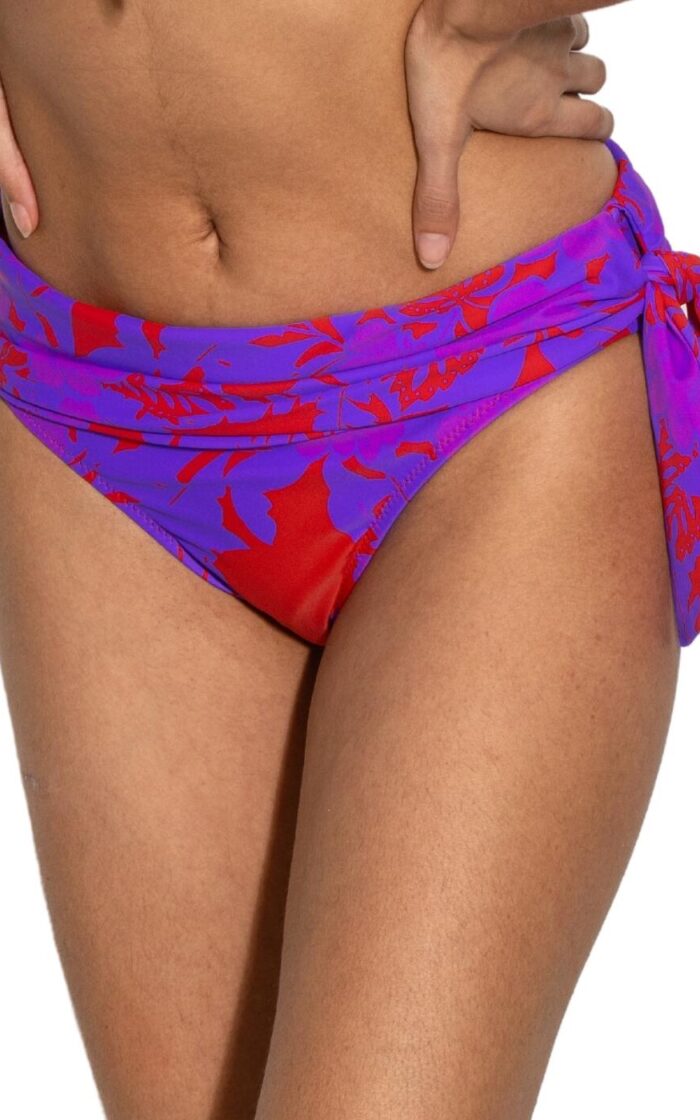 Pour Moi Heatwave Tie Bikini Brief - Red/Purple - S - 10