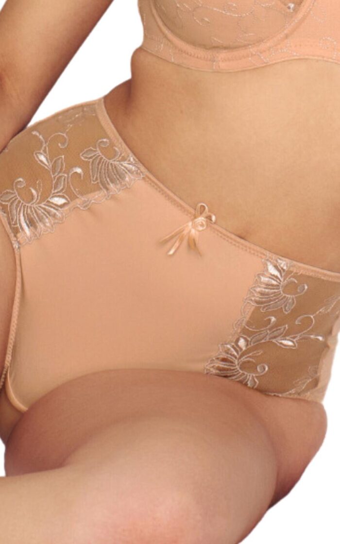 Pour Moi Imogen Rose Embroidered Brief - Latte - M - 12