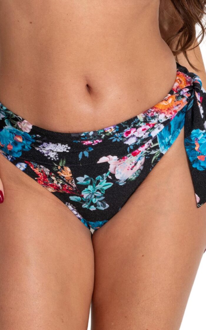 Pour Moi Lisbon Fold Over Bikini Brief - Black Floral - M - 12