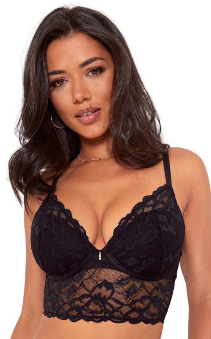 Pour Moi Manhattan Padded Longline Bra - Black - 32FF