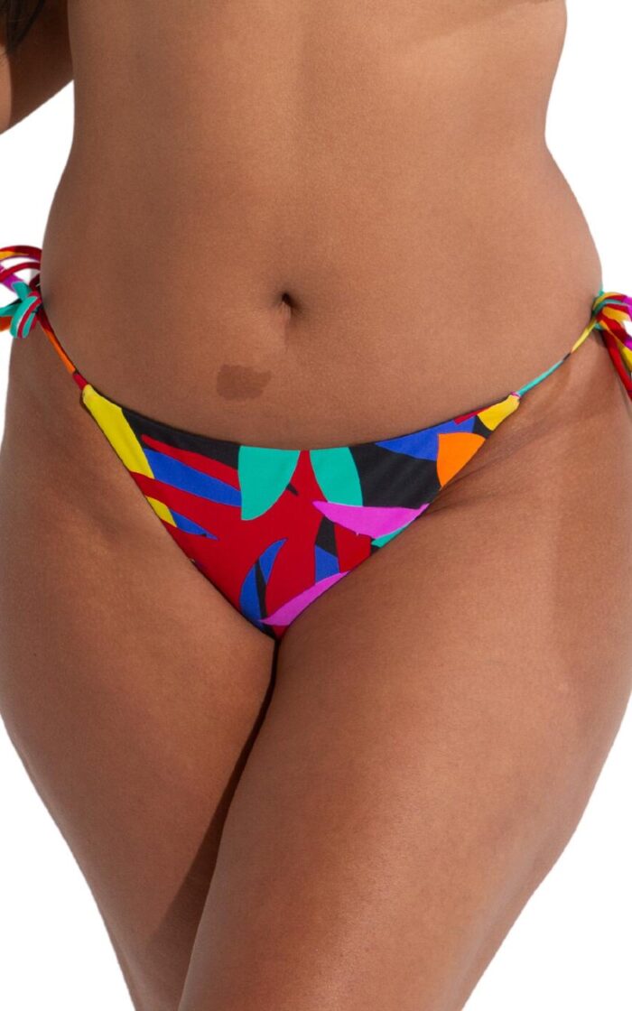 Pour Moi Maya Bay Reversible Tie Side Bikini Brief - Multi - S - 10