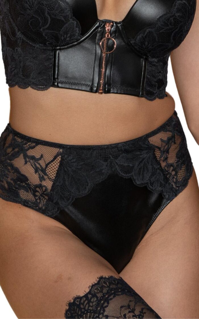 Pour Moi Onyx High Waist Brazilian Brief - Black - XS - 8