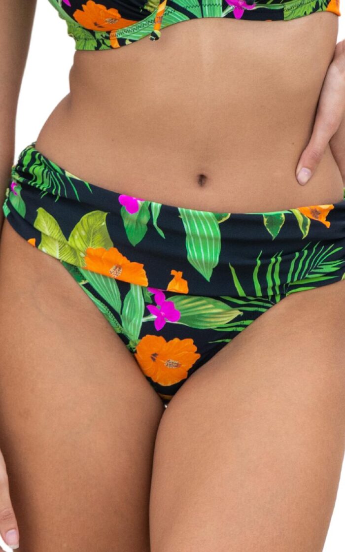 Pour Moi Palermo Fold Over Bikini Brief - Tropical - L - 14