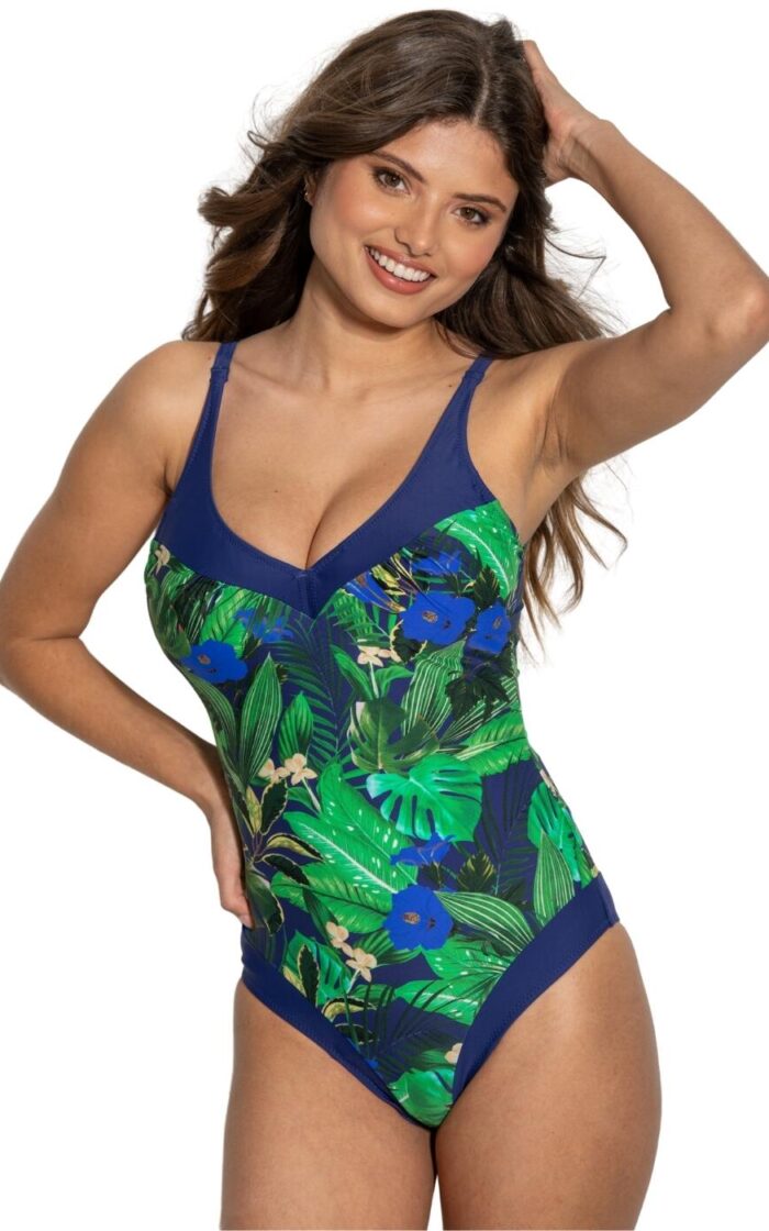 Pour Moi Palermo Tummy Control Swimsuit - Navy Fern - S - 10