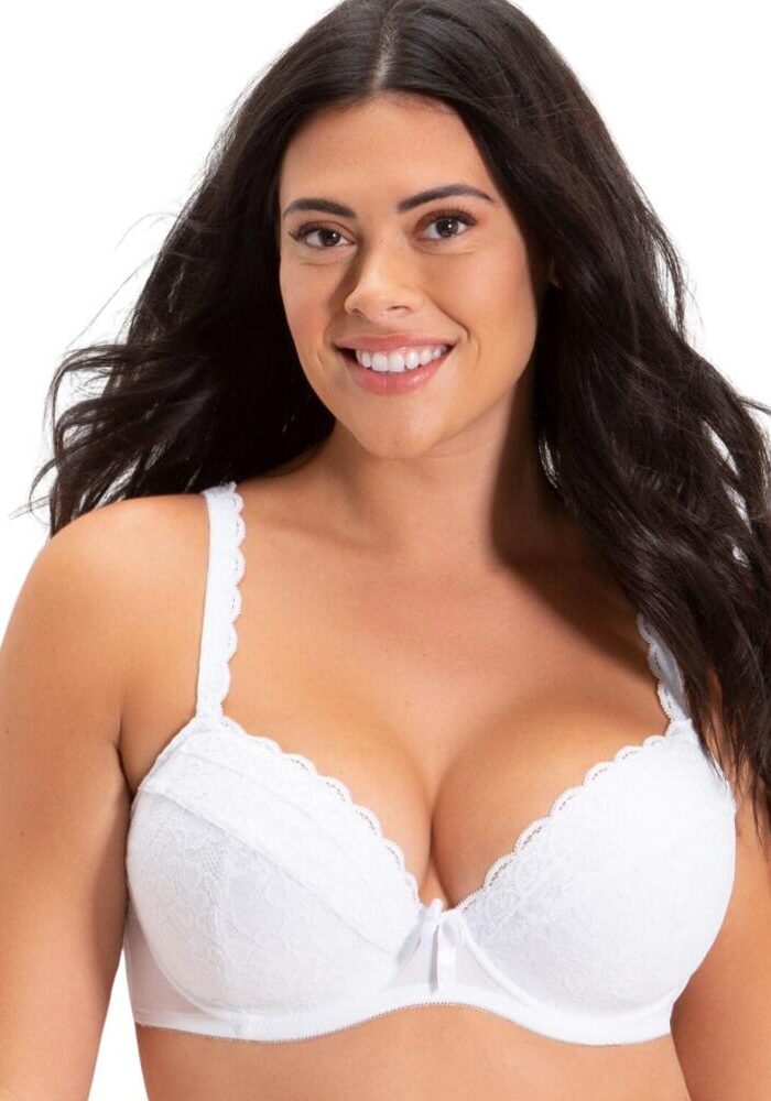 Pour Moi Rebel Padded Plunge Bra - White - 32C