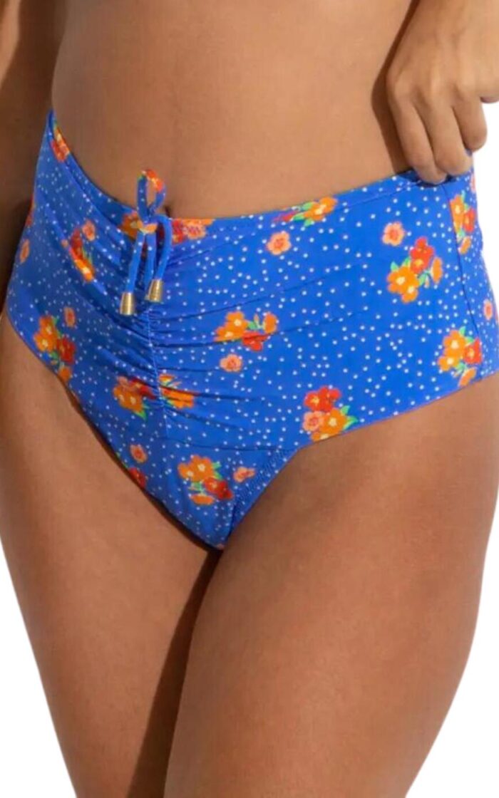 Pour Moi Santa Cruz High Waist Bikini Brief - Blue Floral - 2XL - 18
