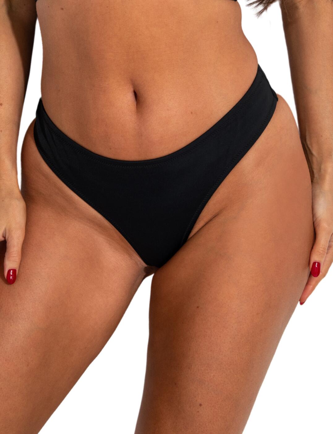 Pour Moi Space High Leg Bikini Thong - Black - XS - 8