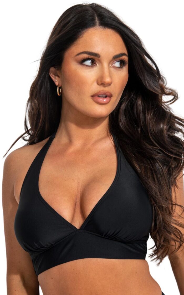 Pour Moi Space Non Wired Halter Bikini Top - Black - XS - 8