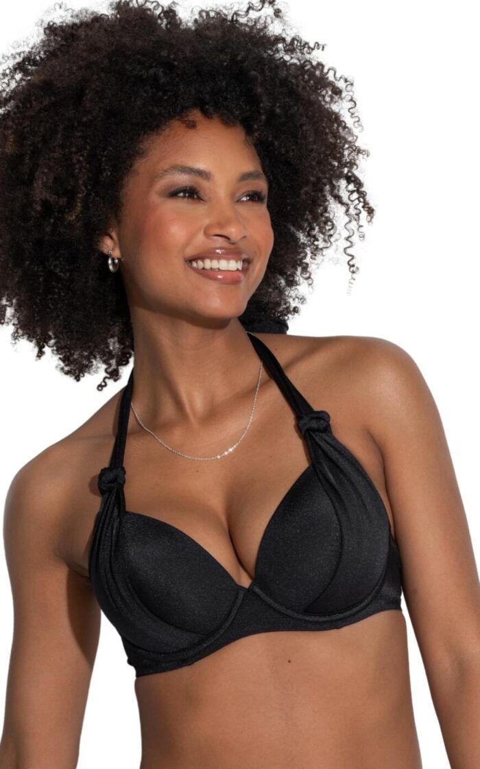 Pour Moi St Kitts Boost Push Up Bikini Top - Black - 32B