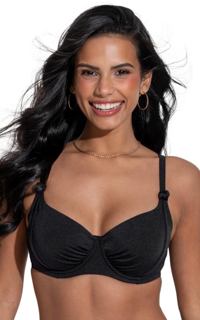 Pour Moi St Kitts Underwired Bikini Top - Black - 32DD