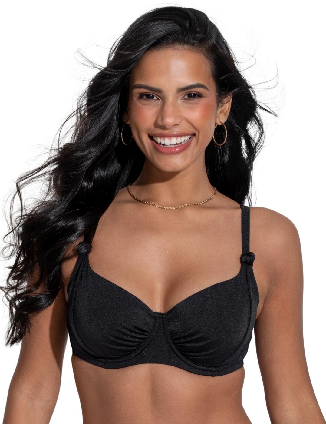 Pour Moi St Kitts Underwired Bikini Top - Black - 32DD
