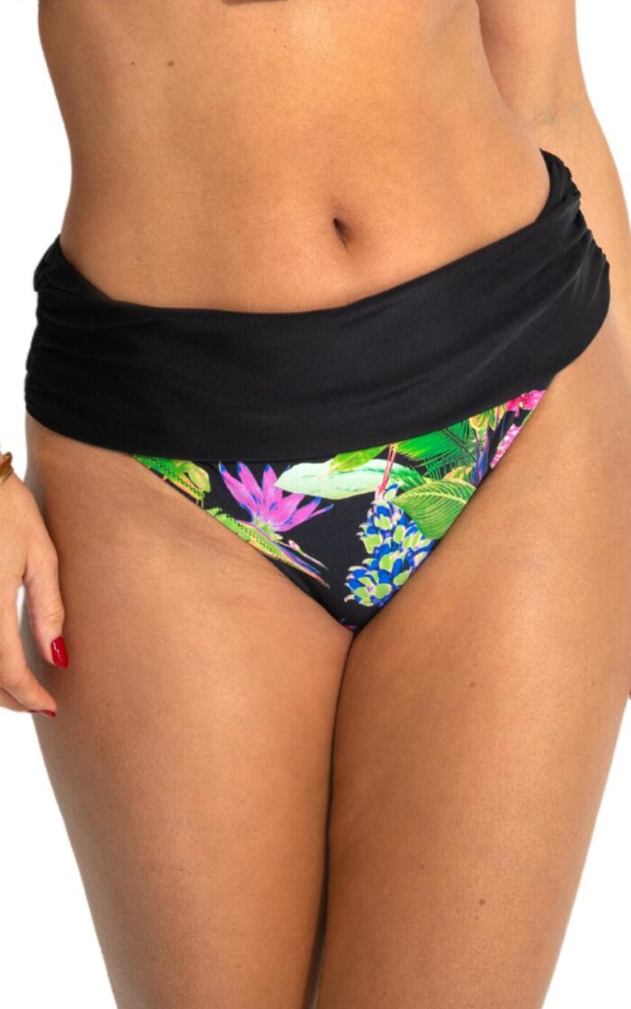 Pour Moi St Lucia Fold Over Bikini Brief - Tropical - S - 10
