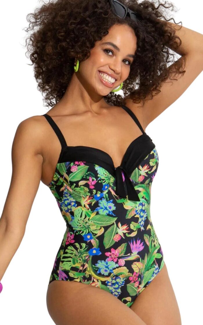 Pour Moi St Lucia Padded Underwired Swimsuit - Tropical - 32D