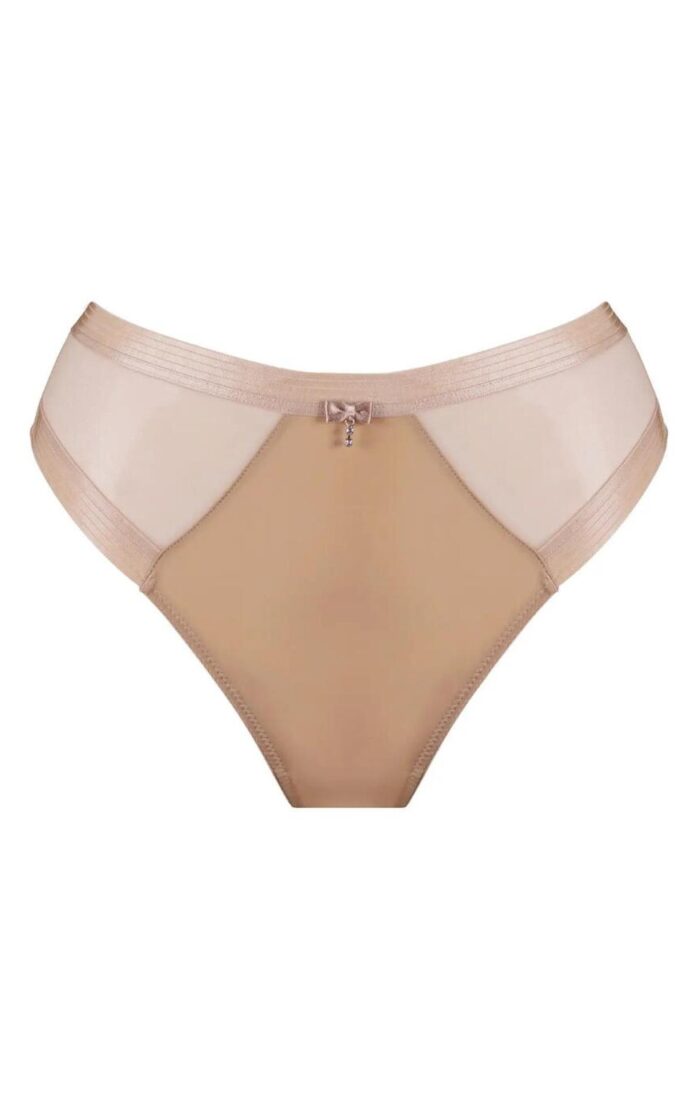 Pour Moi Viva Luxe High Leg Brief - Toffee - XS - 8