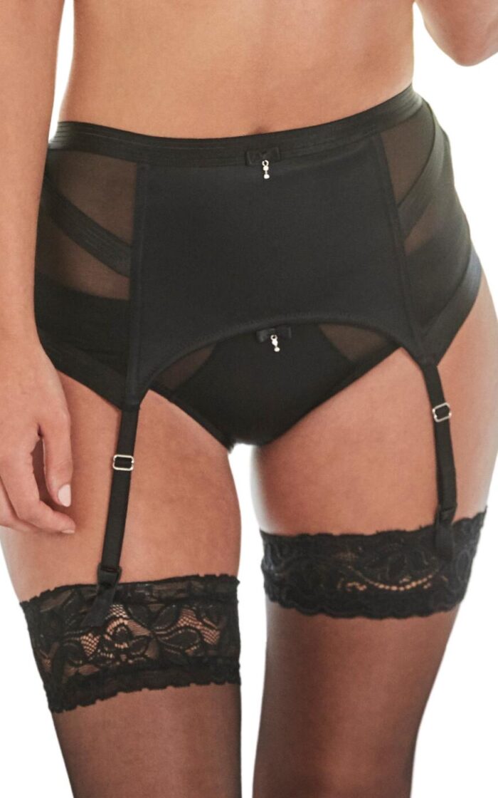 Pour Moi Viva Luxe Suspender Belt - Black - XS - 8