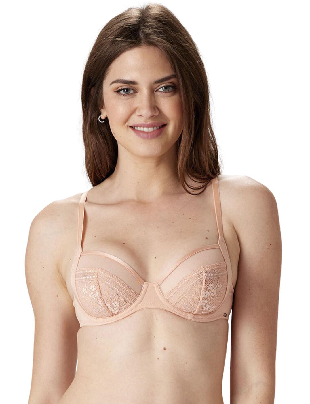 Pretty Polly Botanical Lace Balcony Bra - Blush - 30FF