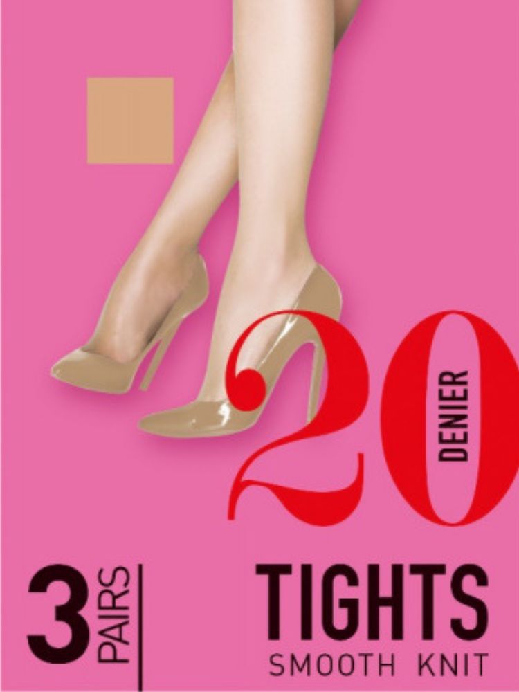 Pretty Polly Smooth Knit Tights 3 Pair Pack