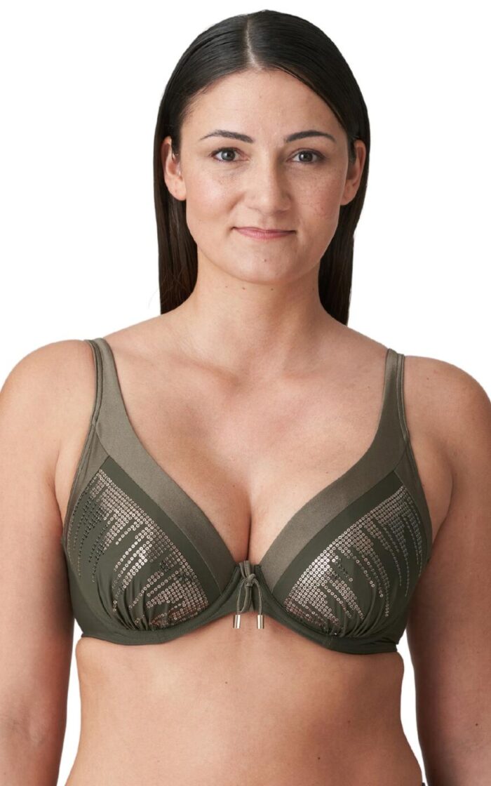 Prima Donna Swim Aracruz Half Padded Plunge Bikini Top - Kaki