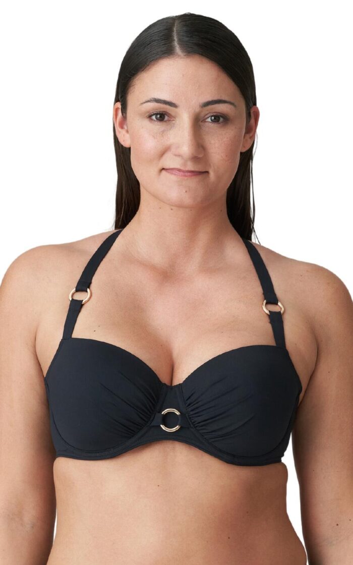 Prima Donna Swim Damietta Padded Balcony Bikini Top - Black - 32F