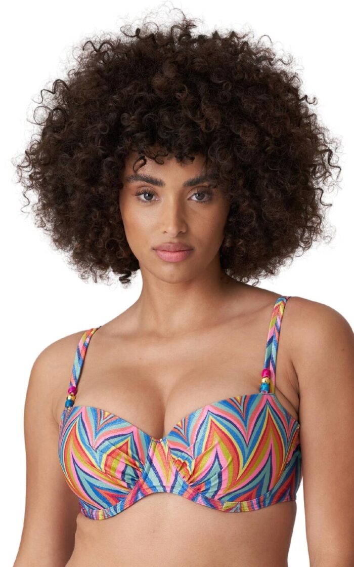 Prima Donna Swim Kea Padded Balcony Bikini Top - Rainbow Paradise - 30G