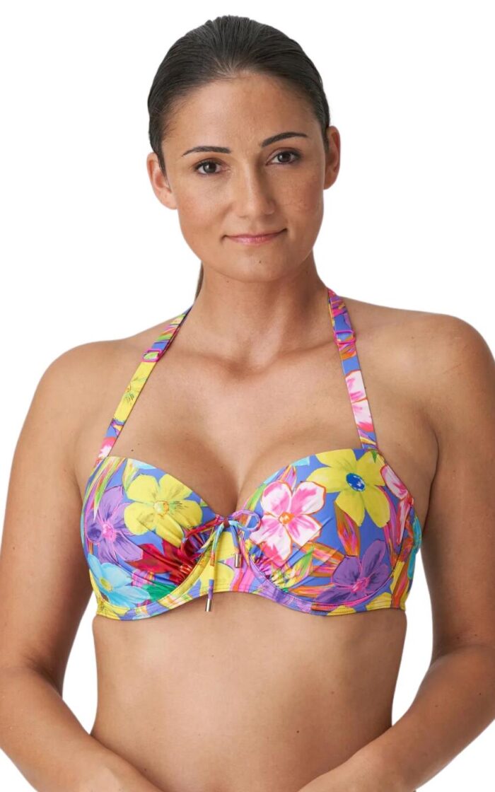 Prima Donna Swim Sazan Padded Balcony Bikini Top - Blue Bloom - 32E
