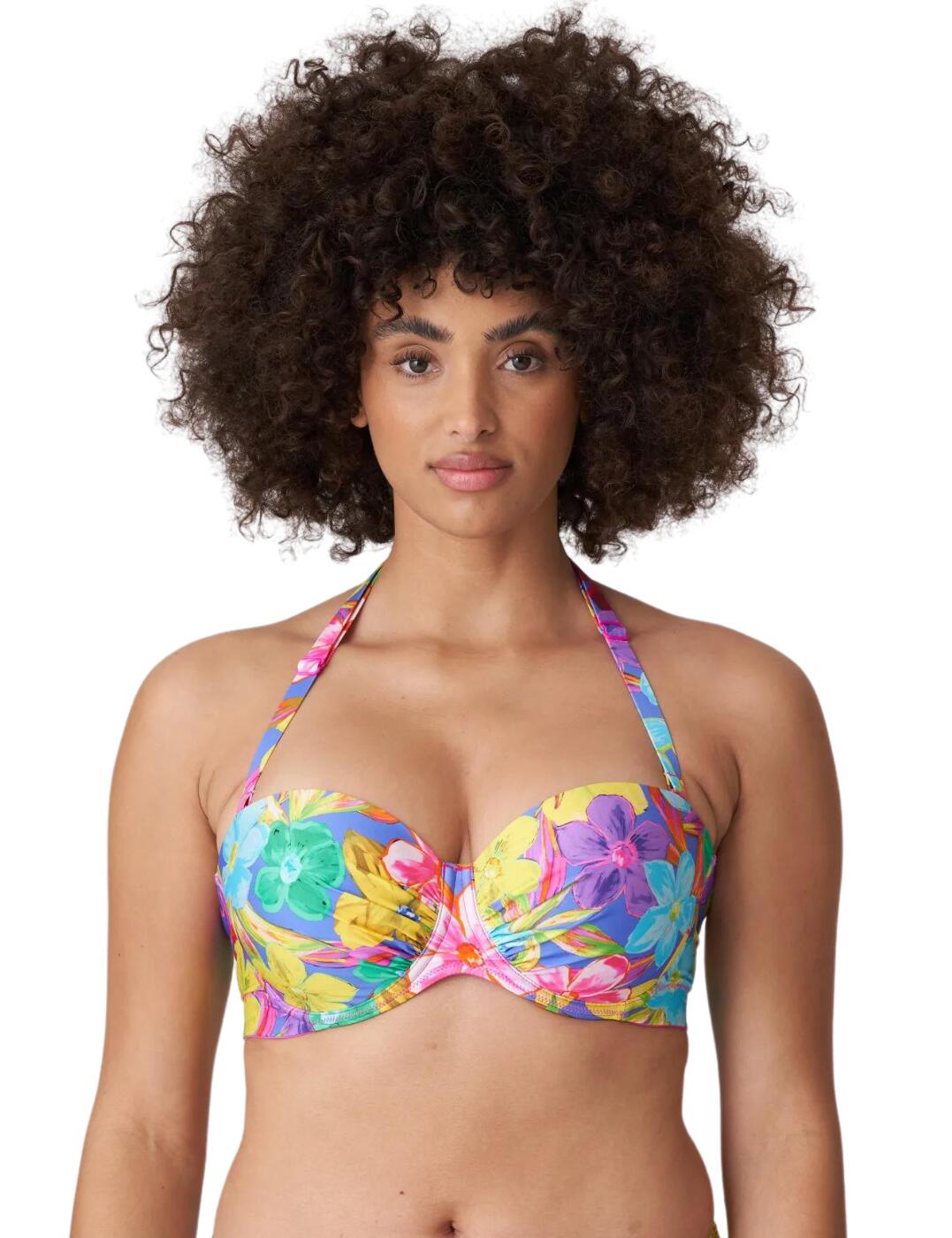 Prima Donna Swim Sazan Padded Strapless Bikini Top - Blue Bloom - 38F