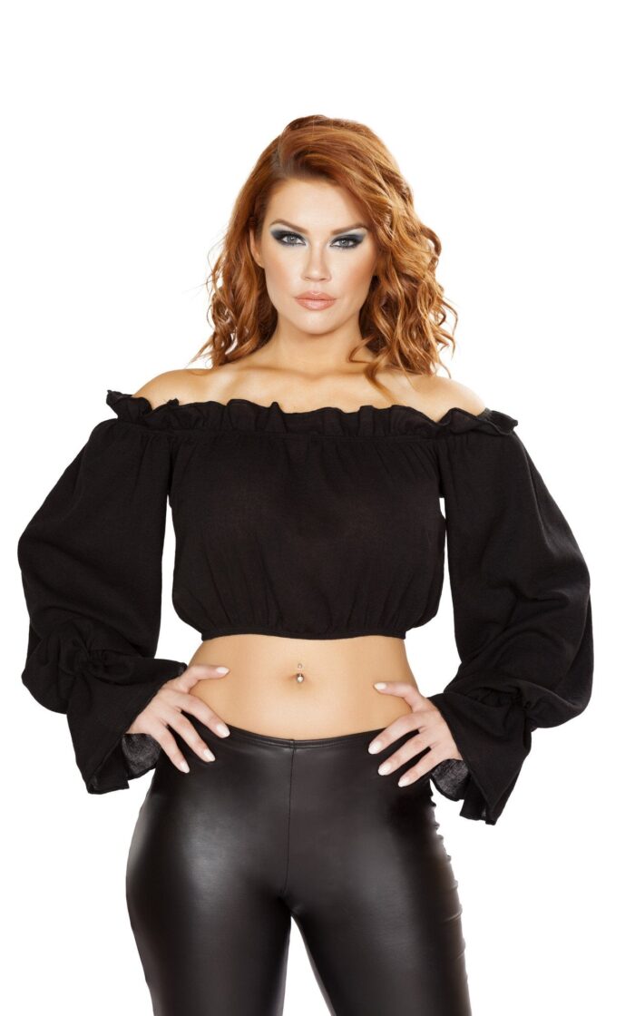 Ruffled Pirate Tube Top with Sleeves