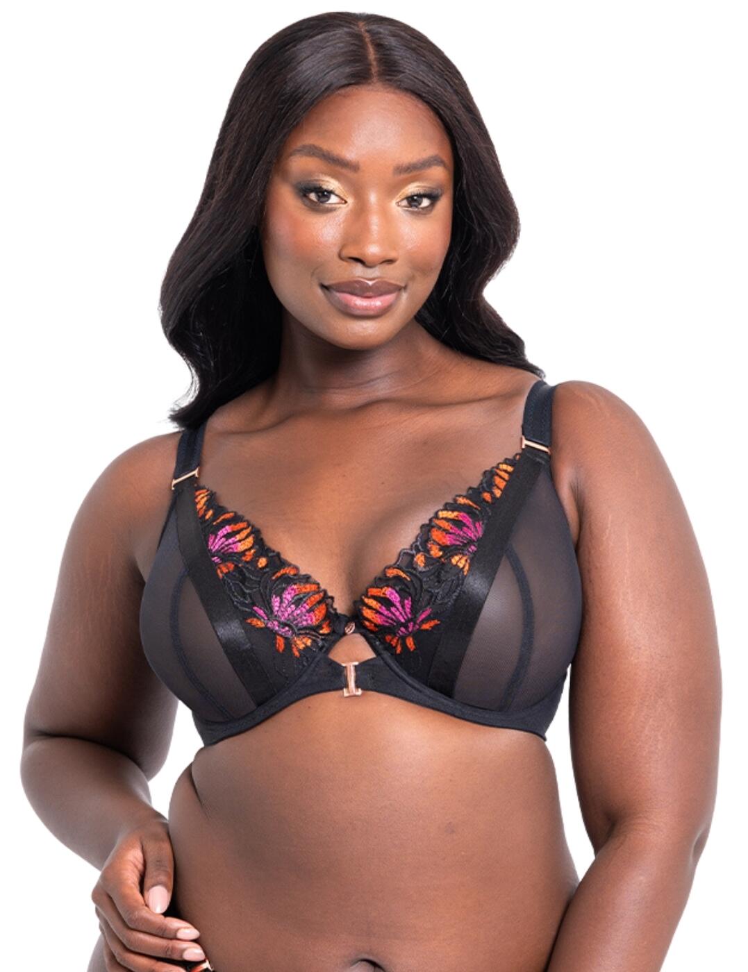 Scantilly By Curvy Kate Mesmerise Plunge Bra - Black Multi - 32GG