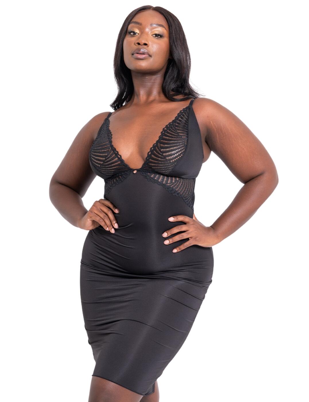 Scantilly by Curvy Kate After Hours Slip Dress - Black - S - 10