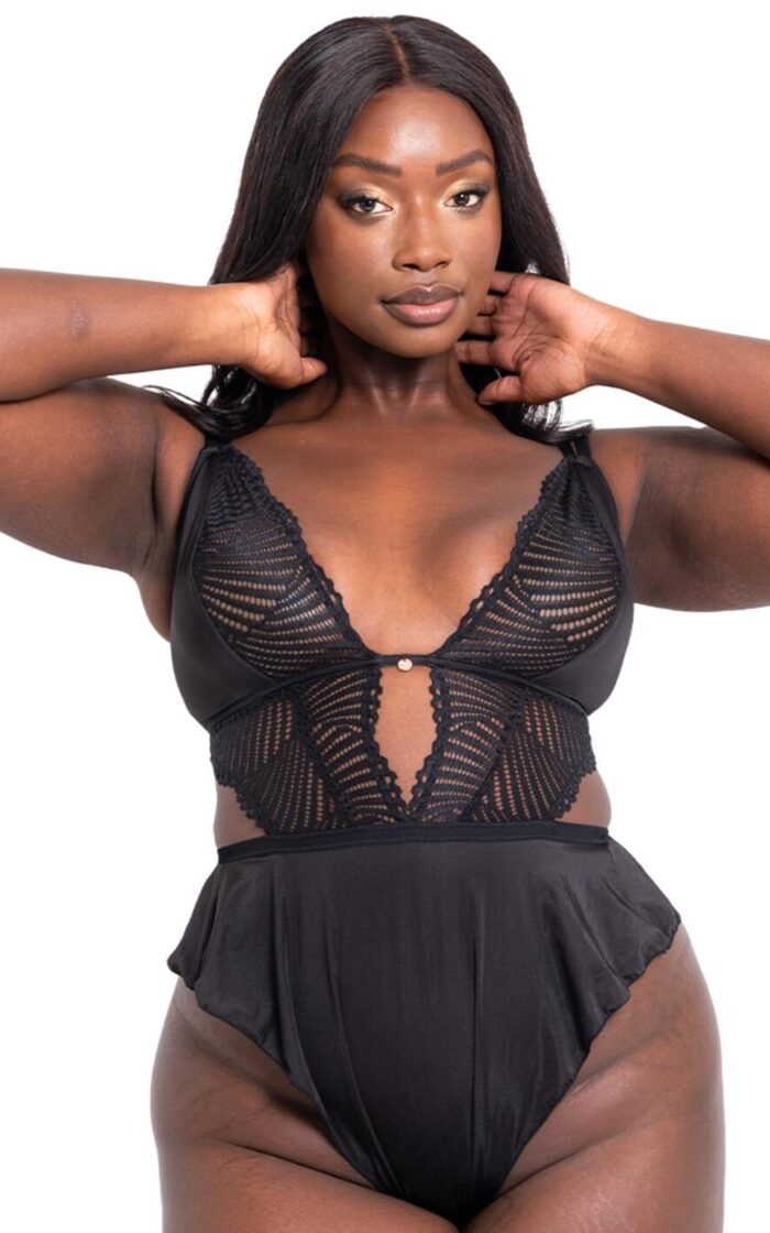 Scantilly by Curvy Kate After Hours Stretch Lace Teddy - Black - S - 10