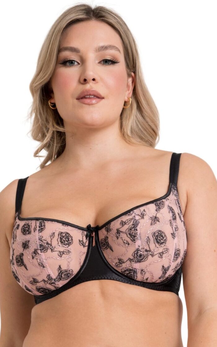 Scantilly by Curvy Kate Entwined Balcony Bra - Black/Blush - 30DD