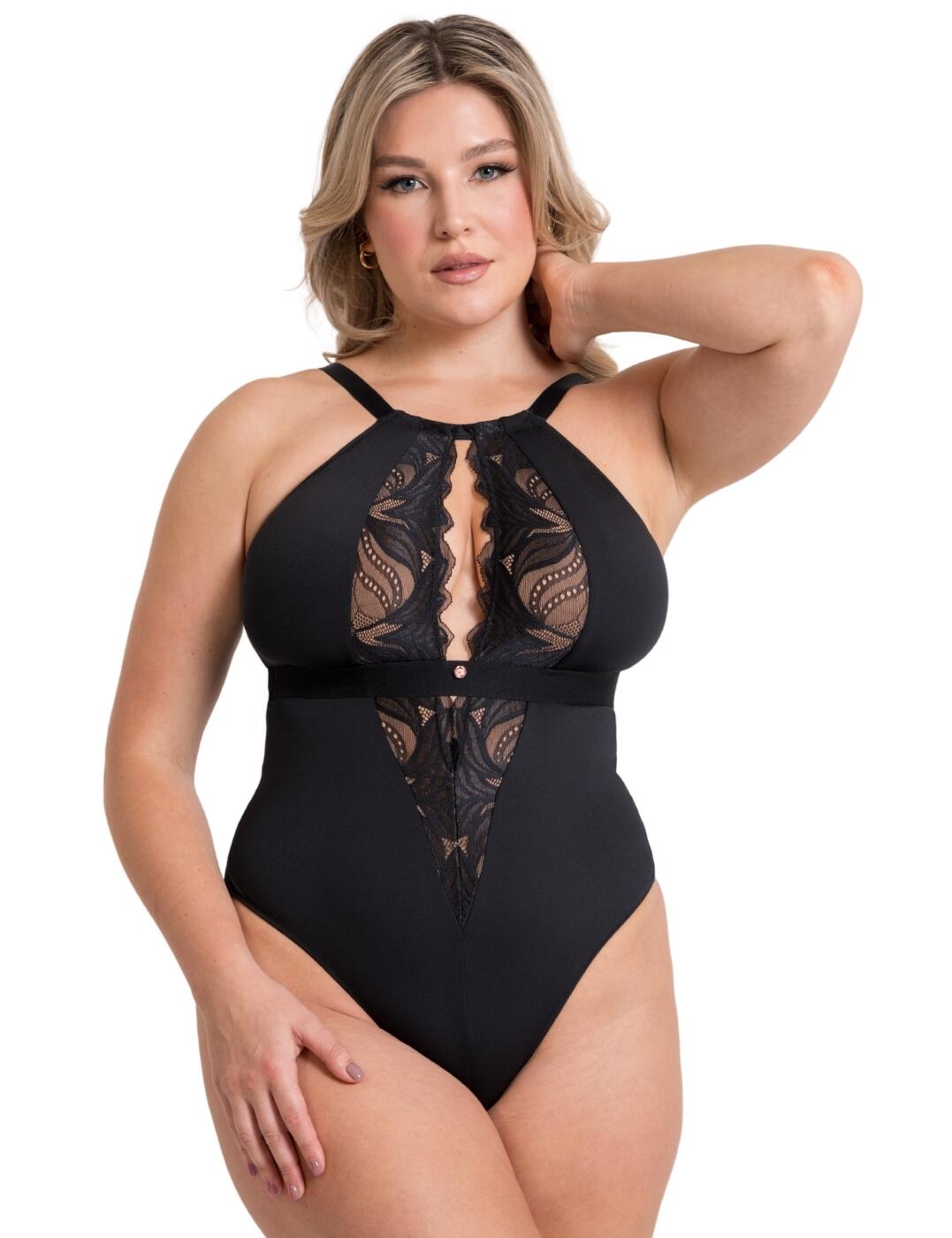 Scantilly by Curvy Kate Indulgence Lacy Body - Black/Latte - S - 10