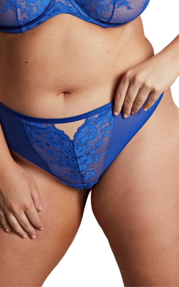Sculptresse by Panache Josephine Thong - Cobalt/Latte - L - 14