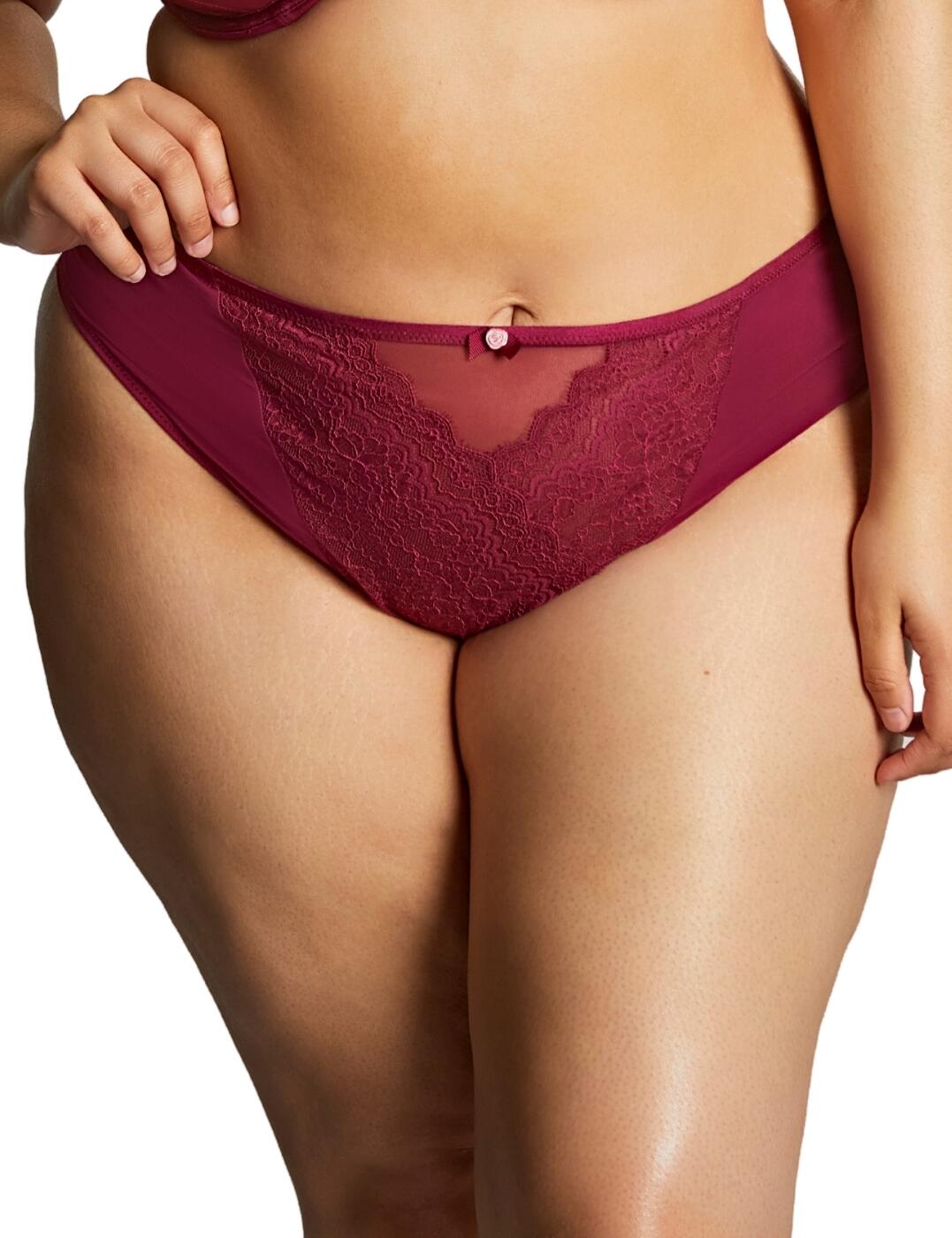Sculptresse by Panache Natalia High Leg Brief - Bordeaux Red - L - 14