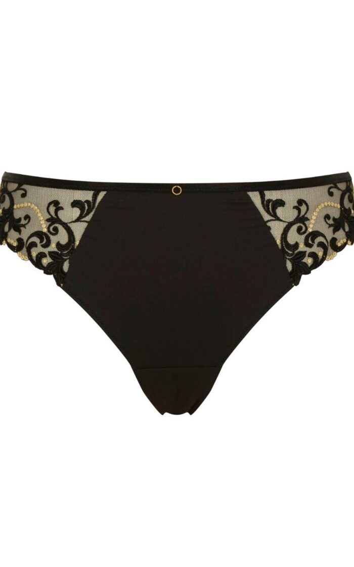 Sculptresse by Panache Nova Thong - Black/Gold - 4XL - 22