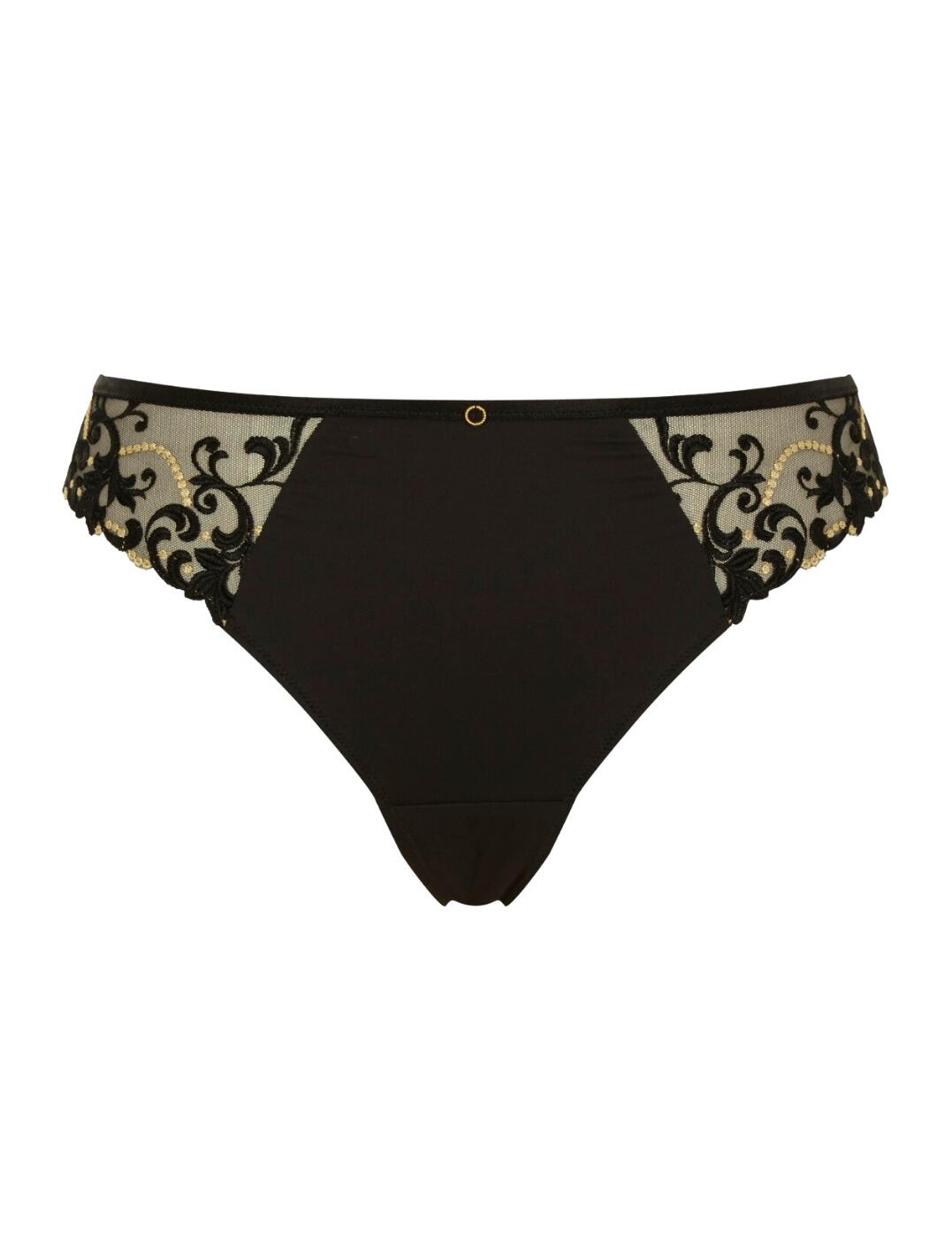 Sculptresse by Panache Nova Thong - Black/Gold - 4XL - 22